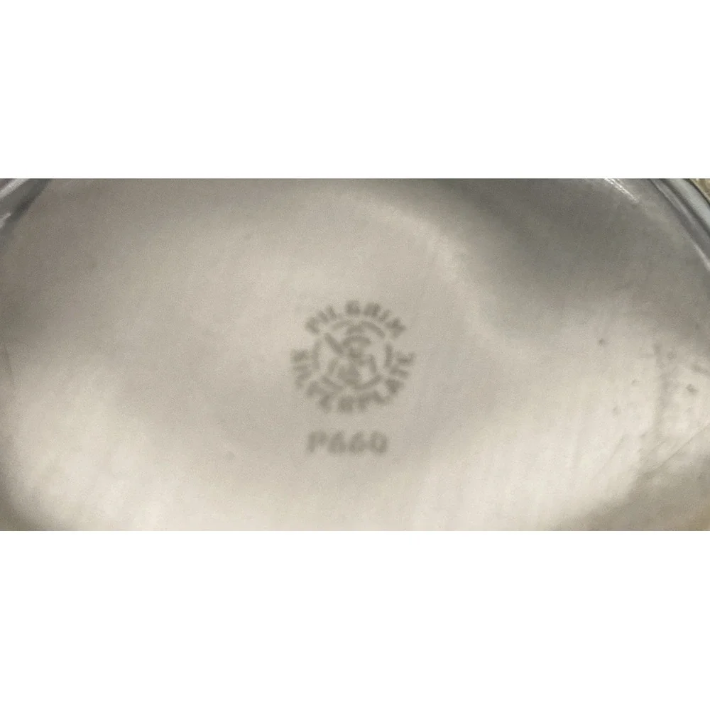 Vintage Grapevine Repousse Pilgrim Silver-plated Candy Dish Bowls (2) Post 1940